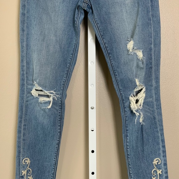 Lucky Brand Charlie Skinny Distressed Embroidered Jeans - Picture 4 of 13